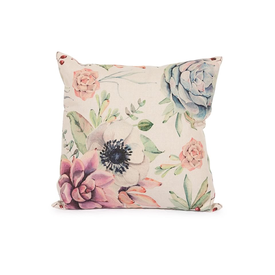 Beige Floral Pillow - A Chair Affair Rentals