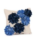 Blue 3-D Flower Pillow - A Chair Affair Rentals
