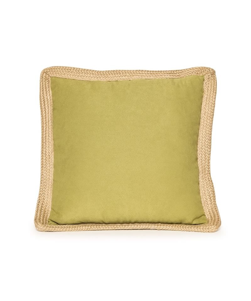 Jute trim outdoor store pillow