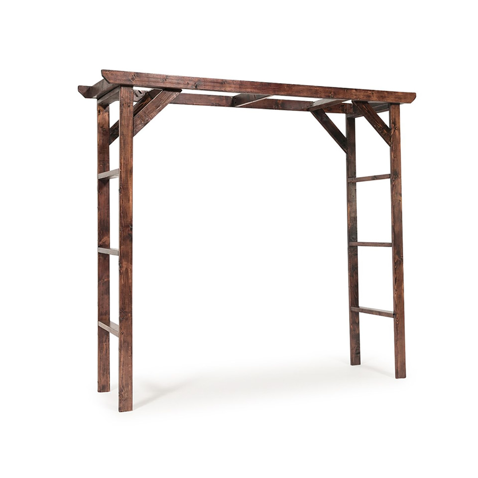 Mahogany Wood Wedding Arch - A Chair Affair Rentals
