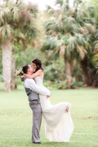 The Banyan Estate Blush and Ivory Wedding Flora Bloom Photography A Chair Affair bride and groom