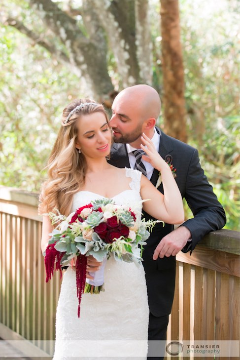 Ivory and Scarlet Outdoor Intimate Black Dolphin Inn Wedding