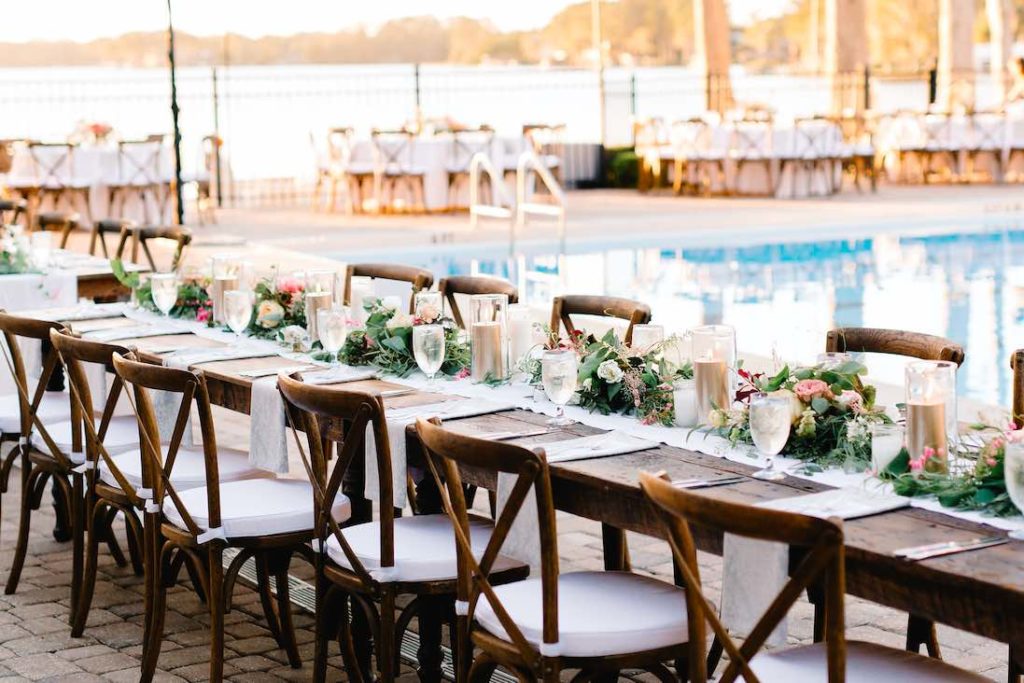 poolside Winter Park Racquet Club wedding