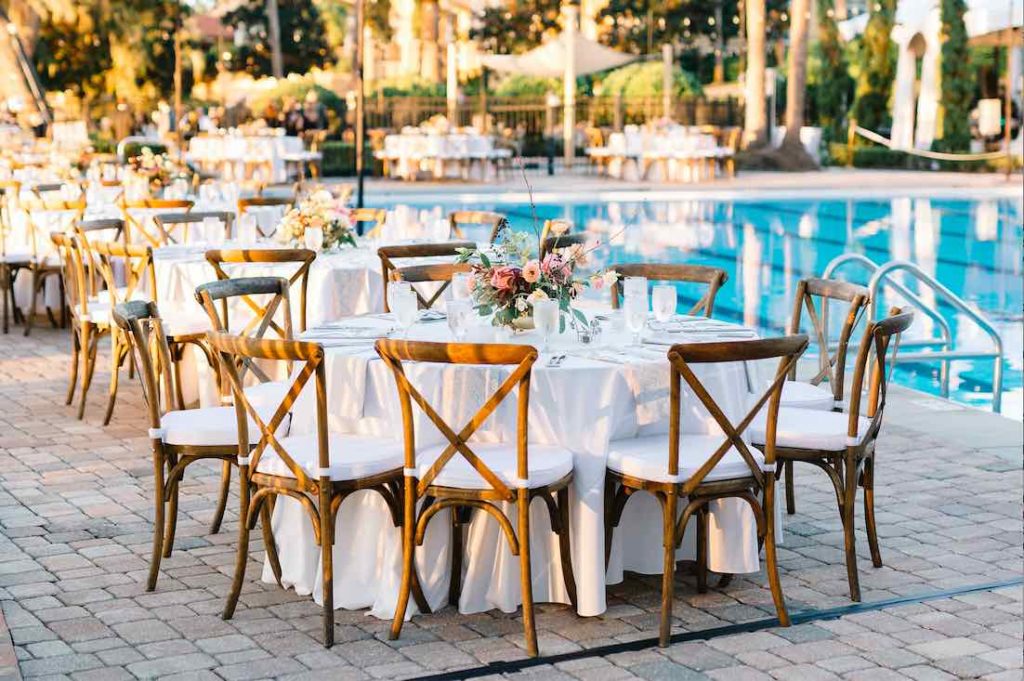 poolside Winter Park Racquet Club wedding