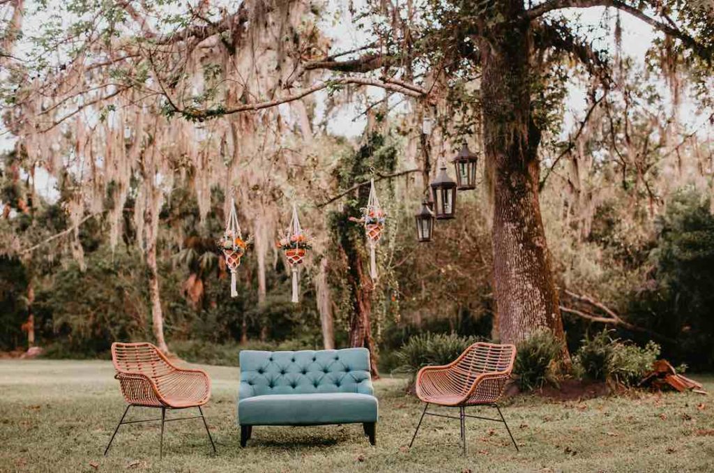 Lounge Furniture, Boho New Smyrna Beach Barn Wedding