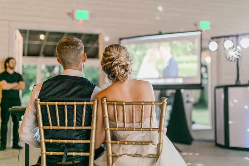 Romantic Wedding at the Mulberry A Chair Affair Gold Chiavari Chairs couple video