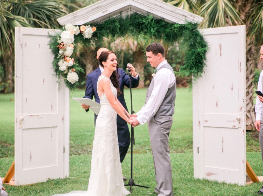 Romantic rose blush Banyan estate wedding