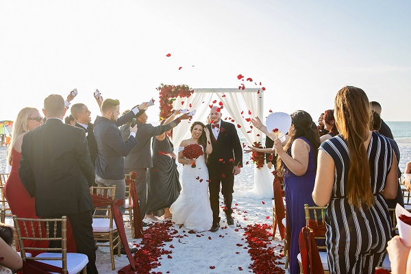 Marco Island A Chair Affair Romantic Red Beach Wedding