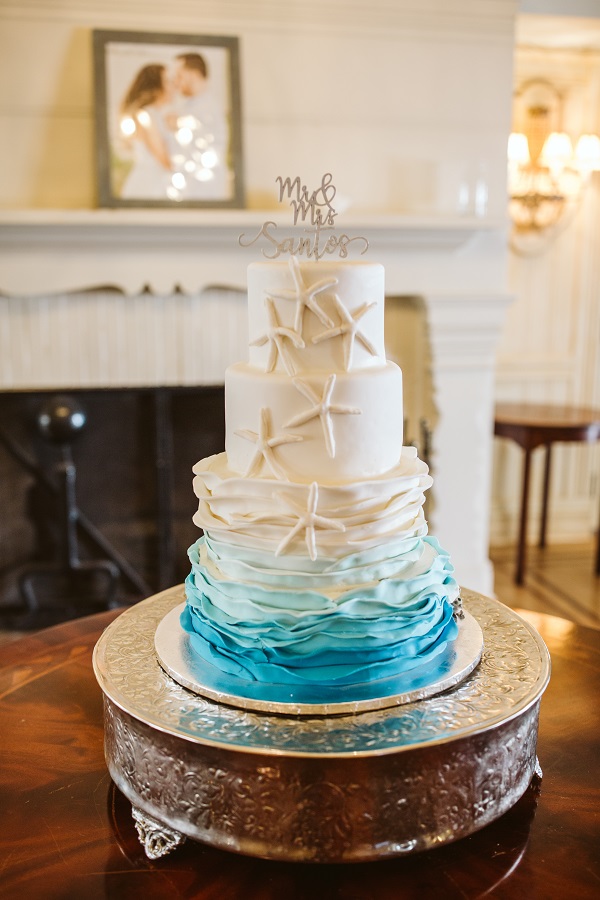 turquoise and silver wedding cakes