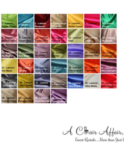 Lamour Linens – A Chair Affair Rentals