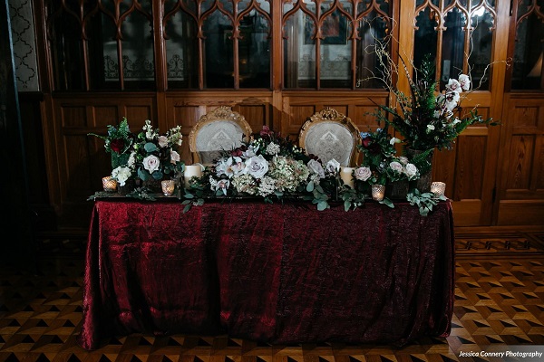 Stetson Mansion, Intimate LGBT Wedding styled shoot, Burgundy and gold wedding