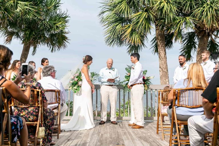 Riverside Pavillion Ceremony and bamboo chairs