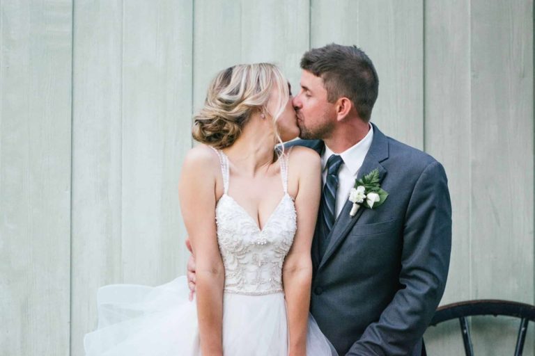 New Smyrna Beach Bride and Groom Kiss