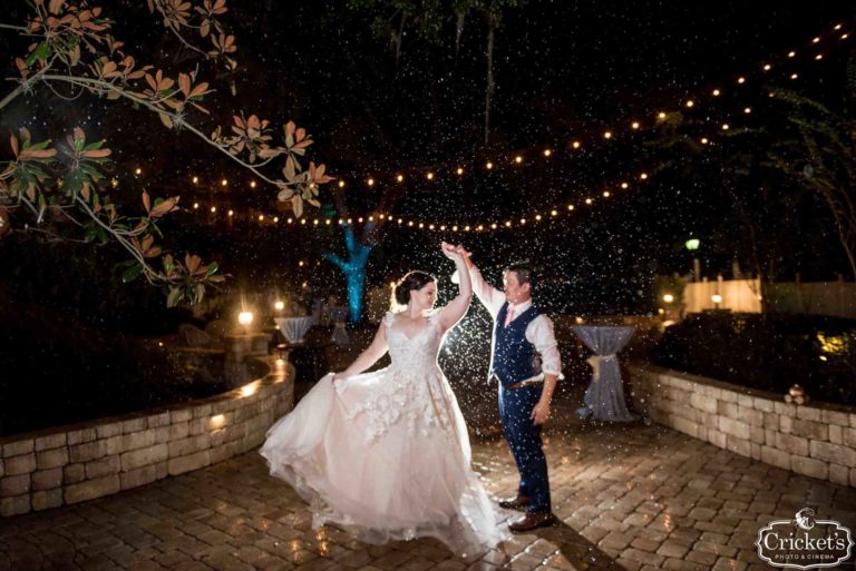 Magical Wedding Dance in the Rain between the Bride and Groom