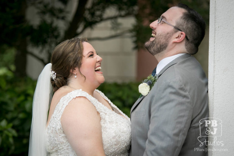 Bride and Groom Smiling