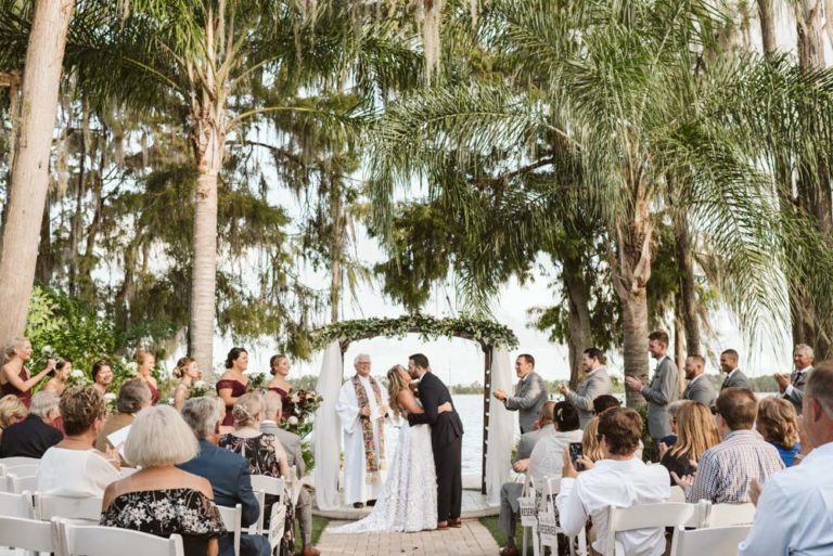 Bride and Groom First Kiss