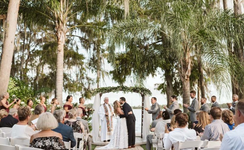 Perfect Paradise Cove Maroon and Gold Wedding