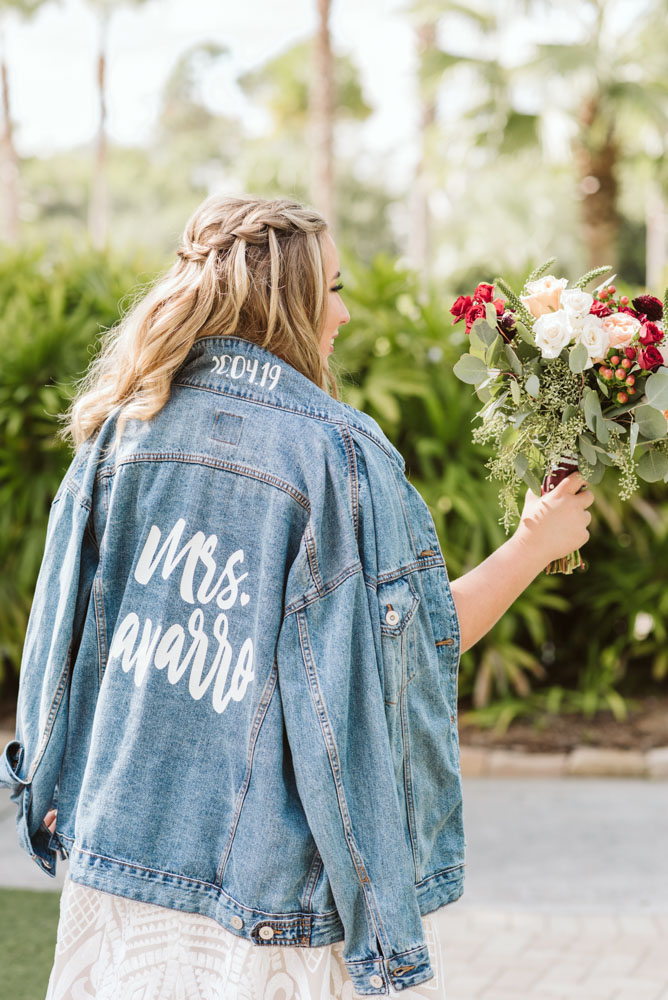 Bride with Jean Jacket