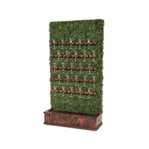 Champagne Hedge Wall - Mahogany Stain Base - A Chair Affair Rentals