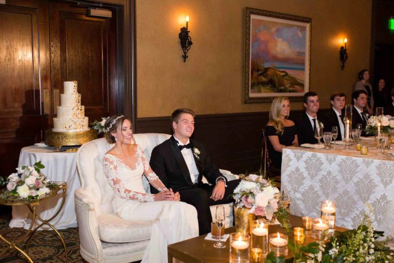 Elegant Bride and Groom at Reception