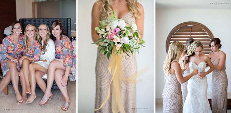 Bride Getting Ready with Bridesmaids