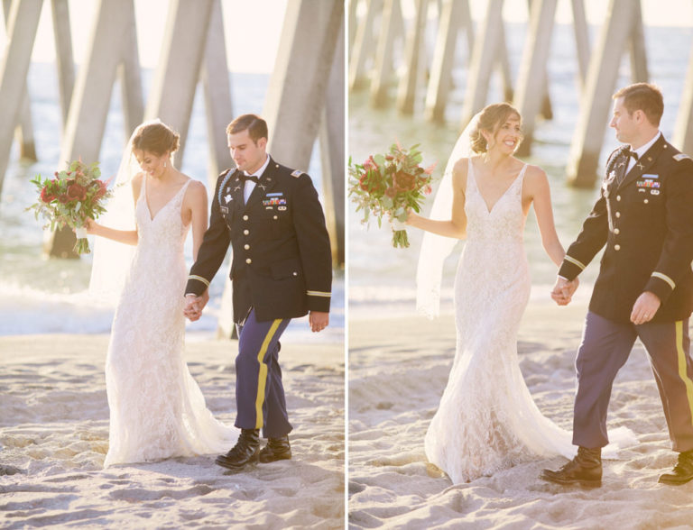 Bride and Groom at Sharkys on the Pier