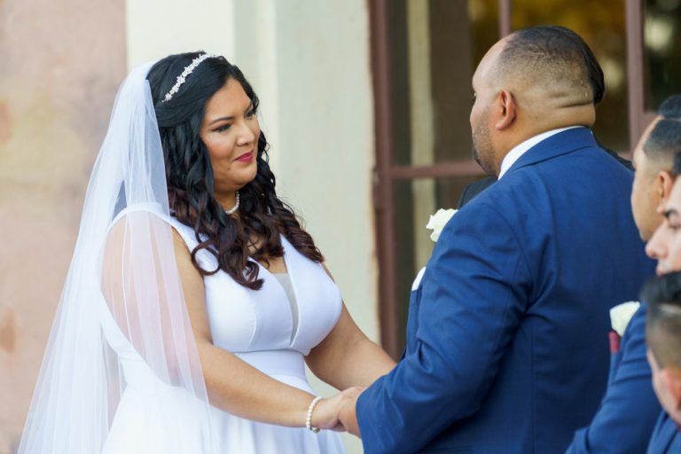 Bride and Groom at The Howey Mansion