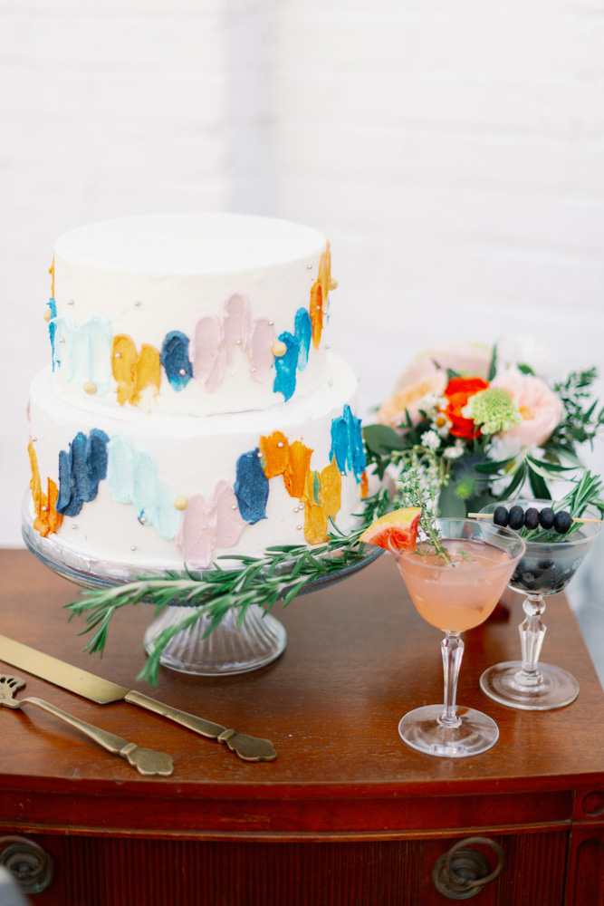 Cake on Wood End Table