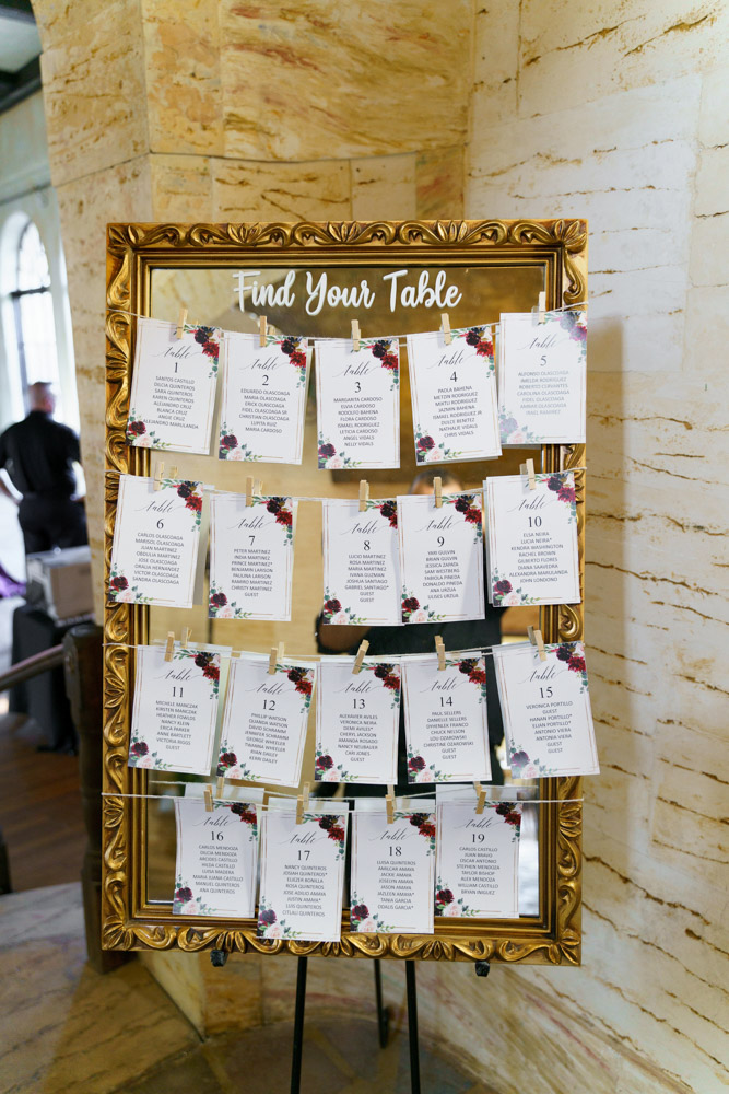 Wedding Reception Table Seating Chart