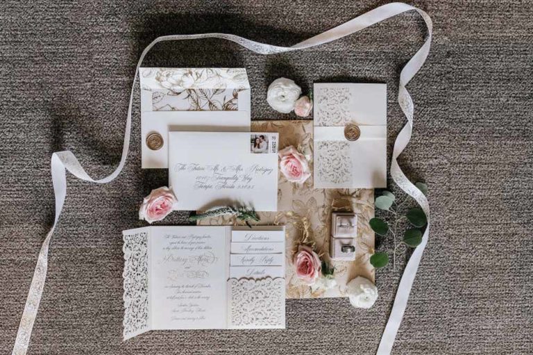 neutral wedding stationary