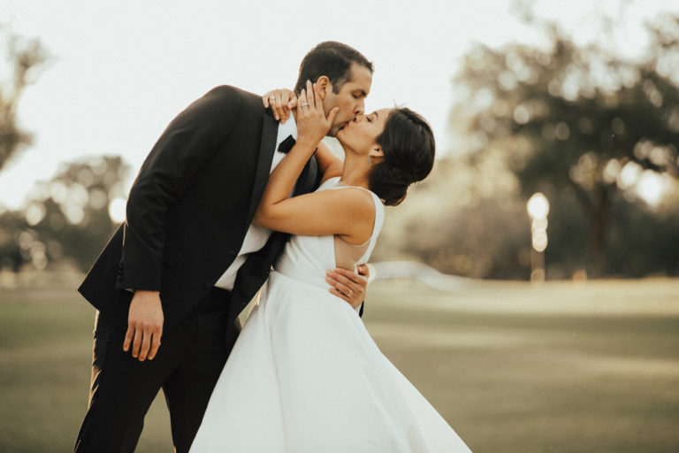 Bride and Groom Kiss