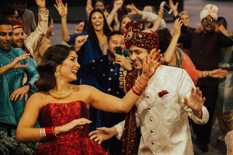 Bride and Groom Dancing at Indian Reception