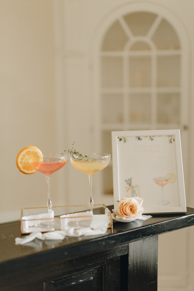 bride and groom signature cocktails