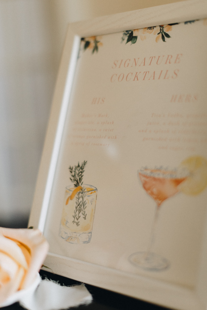 signature cocktails sign