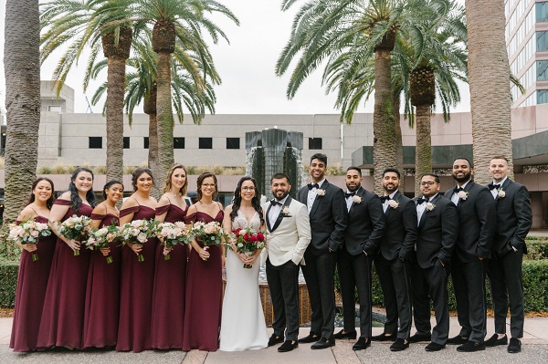 Maroon 2024 bridal party