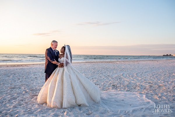 Winter beach wedding store attire