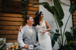 Sunflowers and Navy Rooftop Wedding