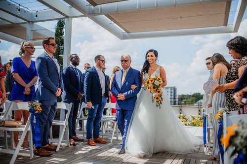 A Chair Affair- Sunflower Wedding-rooftop ceremony