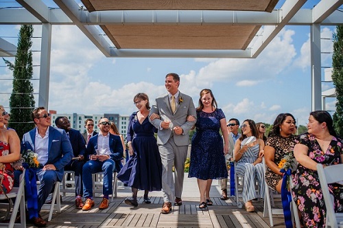 A Chair Affair- Sunflower Wedding-rooftop ceremony