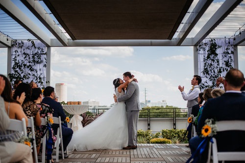 A Chair Affair- Sunflower Wedding-rooftop ceremony