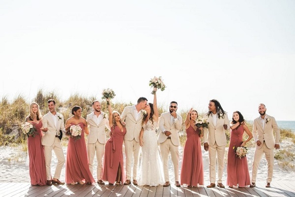 Beach wedding shop bridal party