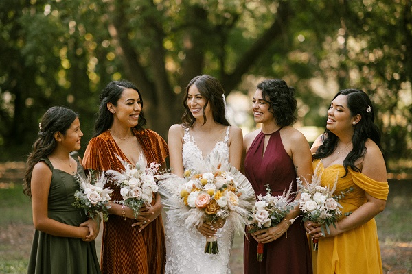 Earth tone hot sale bridesmaids