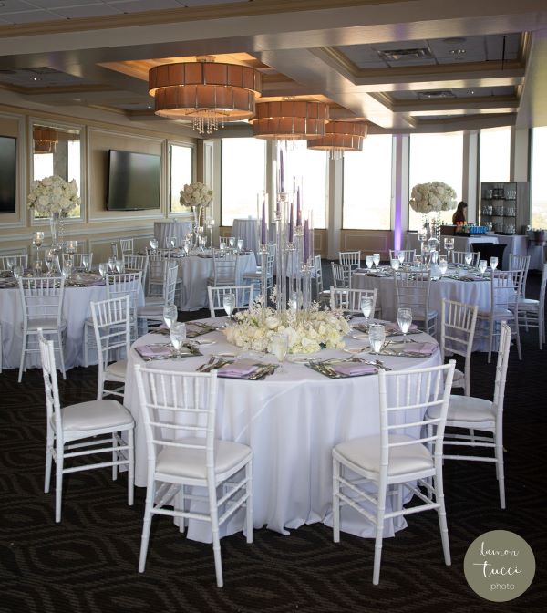 A Chair Affair, Silver Mirror Chargers and Bling Table Numbers