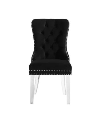 Alaina Black Velvet Chair