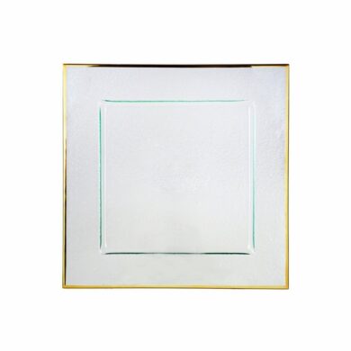 Square Gold Rim Glass Charger