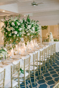 folding tables at the reception