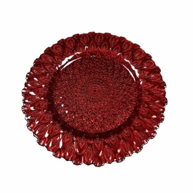 Red Petal Glass Charger