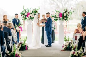 Hyatt Regency Grand Cypress Wedding ceremony the bride and groom sharing vows