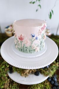 Bridal shower floral cake