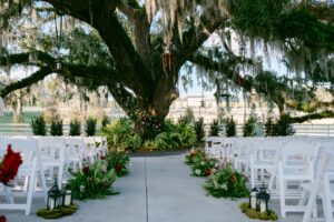 The Highland Manor wedding outdoor ceremony set up.